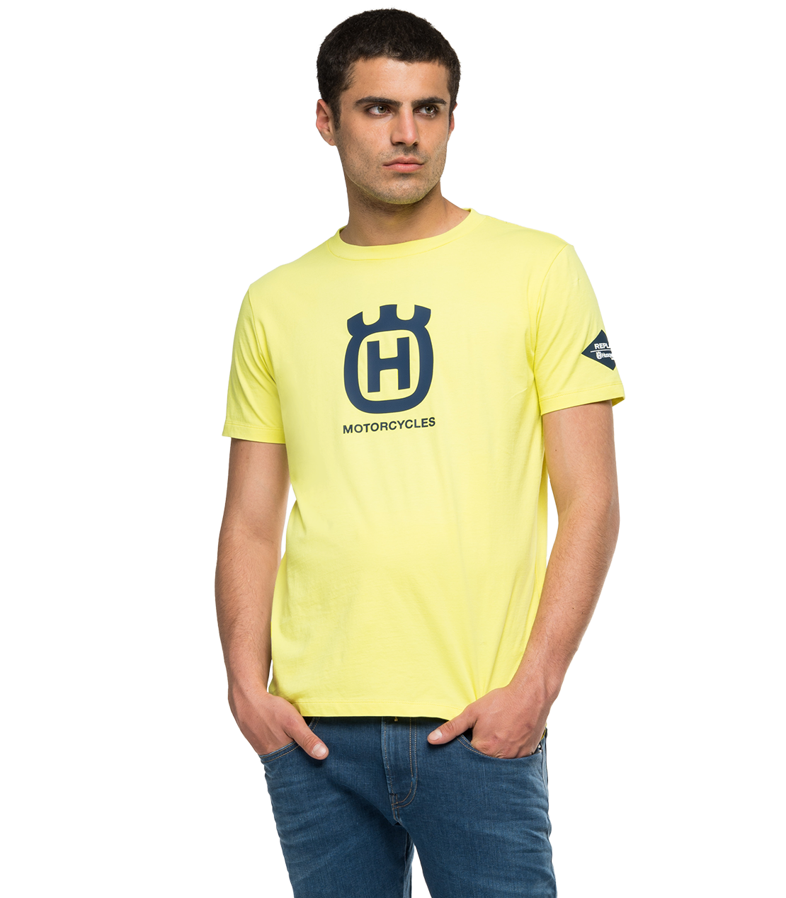オーガニックコットン Tシャツ REPLAY FOR HUSQVARNA 詳細画像 イエロー 1